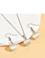 Fashion Silver Titanium Steel Geometric Apple Earring Necklace Set