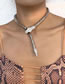 Fashion Silver Alloy Diamond Snake Necklace