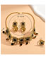 Fashion Gold Alloy Diamond And Pearl Earrings Necklace Set