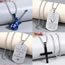 Fashion 4# Titanium Steel Ball Chain Cross Men's Necklace