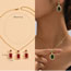 Fashion Black Zirconia Square Necklace And Earrings Set In Copper
