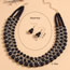 Fashion Black Beaded Necklace And Earrings Set