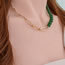 Fashion 3# Alloy Geometric Beaded Panel Chain Necklace