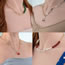 Fashion 1# Alloy Diamond Inlaid Wine Glass Straw Lipstick Necklace