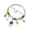 Fashion Silver Alloy Geometric Beaded Flower Bell Bracelet