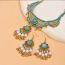 Fashion Gold Alloy Geometric Blue Pine Necklace And Earrings Set