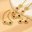 Fashion Gold Alloy Diamond Flower Necklace Bracelet Earrings Set