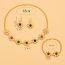 Fashion Gold Alloy Diamond Flower Necklace Bracelet Earrings Set
