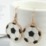 Fashion Gold Alloy Dripping Football Earrings
