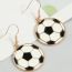 Fashion Gold Alloy Dripping Football Earrings