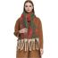 Fashion 03# Caramel Color Polyester Jacquard Thick Fringed Scarf