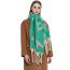 Fashion Army Green Polyester Jacquard Monogram Thick Fringed Scarf