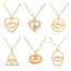 Fashion Golden 7 Titanium Steel Halloween Pumpkin Pendant Necklace