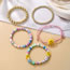 Fashion Color Colorful Soft Clay Gold Beads Beaded Letter Beads Flower Smiley Face Bracelet Set