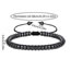 Fashion 8# Oval Black Gallstone Beaded Bracelet