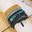 Fashion Gold Alloy Geometric Beaded Love Leather Bracelet Set
