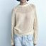 Fashion Cream Color Buttoned Knitted Jacket