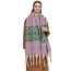 Fashion 05# Blue Purple Polyester Printed Chunky Fringed Scarf