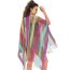Fashion Gradient Blue And Red Rainbow Striped Hollow Shawl
