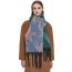 Fashion 06# Blue Polyester Printed Chunky Fringed Scarf