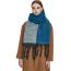 Fashion 06# Blue Yarn Polyester Gradient Thick Fringed Scarf