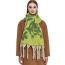Fashion 1# Grass Green Polyester Printed Chunky Fringed Scarf