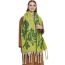 Fashion 4# Green Beige Polyester Printed Chunky Fringed Scarf