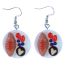 Fashion A Basket Of Brown Eggs Simulated Fruit Food Earrings