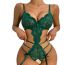 Fashion Green Polyester Lace Hollow One-piece Pajamas
