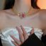 Fashion Necklace-color Alloy Diamond Butterfly Snake Bone Necklace