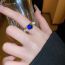 Fashion Ring - Blue (real Gold Plating) Geometric Diamond And Pearl Open Ring