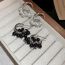 Fashion Black C-shaped Pearl Tassel Earrings
