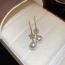 Fashion Ear Hook-gold (real Gold Plating) Geometric Diamond Flower Pearl Earrings