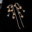 Fashion Silver Alloy Diamond Geometric Pentagram Claw Chain Earrings