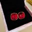 Fashion Red Square Crystal Earrings