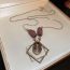 Fashion Necklace-burgundy Geometric Crystal Irregular Square Necklace
