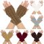 Fashion Wine Red Wool Knitted Fingerless Gloves
