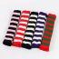 Fashion 7# Pink And Black Strips Wool Knitted Striped Fingerless Gloves