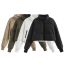Fashion Khaki Polyester Stand Collar Zipper Short Jacket