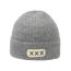 Fashion Light Grey Fabric Label Knitted Beanie