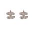 Fashion Gold-zirconia Double C Earrings (thick Real Gold Plating) Copper Inlaid Zirconium Double C Stud Earrings