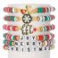 Fashion Color Colorful Polymer Clay Beads Letter Beads Christmas Tree Snowflake Bracelet Set