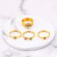 Fashion White Diamond Titanium Steel Diamond Love Ring Set