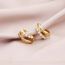 Fashion Gold Alloy Pearl Geometric C-shaped Earrings