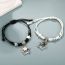 Fashion Love A Pair Of Alloy Hollow Love Cord Braided Bracelets