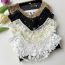 Fashion Black Lace Embellished Pearl Shawl