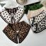 Fashion Leopard Dot Black And White Polyester Printed Knitted Mock Collar