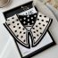 Fashion Black And White Polka Dots Polyester Printed Knitted Mock Collar
