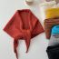 Fashion Caramel Colour Solid Color Hollow Knitted Triangle Scarf