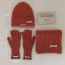 Fashion Burgundy (scarf+hat+gloves) Polyester Knitted Patch Wool Hat Five-finger Gloves Scarf Three-piece Set